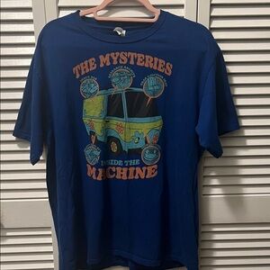 #1556** Unisex Blue Graphic T-Shirt with Van Design